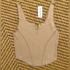 Pacsun Tank Crop Top Stretch Ribbed Corset Style